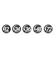 12 24 36 48 and 72 hours order execution vector image vector image