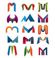 m letter icons template company brand name vector image vector image