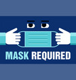 no entry without mask blue prohibit sign vector image vector image