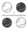 set of baseball icon and seam vector image