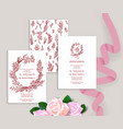 wedding stationery cards concept vector image vector image