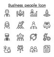 business people icon set in thin line style vector image