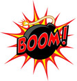 cartoon round black bomb explosive with lit fuze vector image