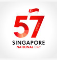57 years anniversary singapore national day vector image
