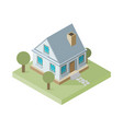 isolated isomatic small house property set vector image