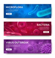 bacteria banners viruses 3d microscopic vector image