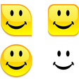smiley glossy button vector image