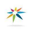 abstract rainbow colors flower logo template vector image vector image