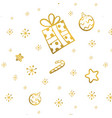 christmas gold seamless pattern with gift stars vector image vector image