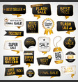 collection of golden premium badge stickers vector image
