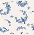 seamless pattern with birds blue vector image vector image