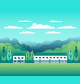 hills and mountains landscape with house farm vector image