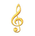 sparkle shiny golden treble clef glitter music vector image vector image
