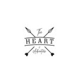 crossed arrows with heart minimalist rustic vector image vector image