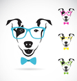 dog bull terrier glasses vector image