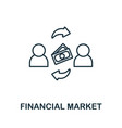 financial market icon line element from vector image
