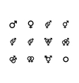 gender identities icons on white background vector image vector image