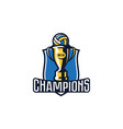 volleyball champions logo emblem colorful vector image vector image