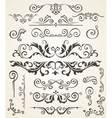 set swirl elements and corners vector image