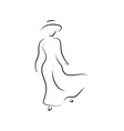 girl in the hat vector image