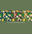 koi carp fishes swim with lotus seamless pattern vector image vector image