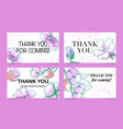 thank you card flowers calligraphy design template vector image
