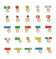 Power button click color icon Royalty Free Vector Image