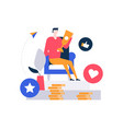 business victory - colorful flat design style vector image