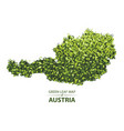 green leaf map of austria vector image vector image