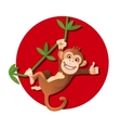 monkey hanging on the tree vector image vector image