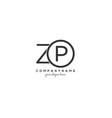initial zp letter logo with circle template vector image