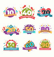 birthday and anniversary isolated greeting icons vector image