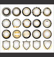 collection of luxury gold and black design vector image vector image