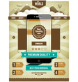 modern smartphone on retro styled background vector image vector image