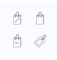 shopping sale bag and coupon icons vector image