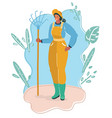 gardening woman in garden vector image