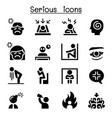 serious icon set vector image