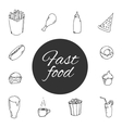 fast food sketch design icon set vector image