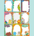 frame kids photo picture of cartoon animals pets vector image