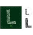 leaves alphabet letter l vector image vector image