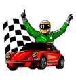 racing car with checker vector image