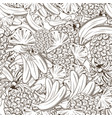 black and white seamless pattern with pineapples vector image