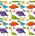 flat dinosaur seamless background vector image