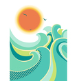retro nature seascape poster background isolated vector image vector image