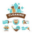 cleaning service promotional emblems set vector image