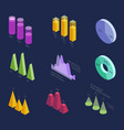 isometric 3d business statistics data charts vector image vector image