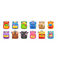 set of colorful school backpacks vector image vector image