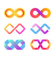 color infinity icon endless sign with arrows vector image vector image