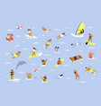 people relaxing in sea or swimming pool vacation vector image vector image