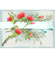 vintage flower ornament with banner vector image vector image